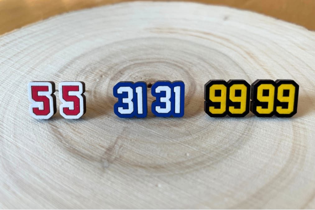Custom Jersey Number Studs - Image 2
