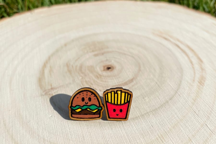 Burger and Fries Studs - Image 2