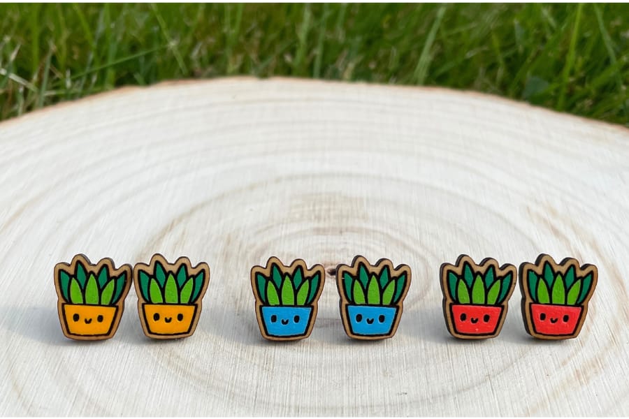 Kawai Succulent Studs #3 - Image 2