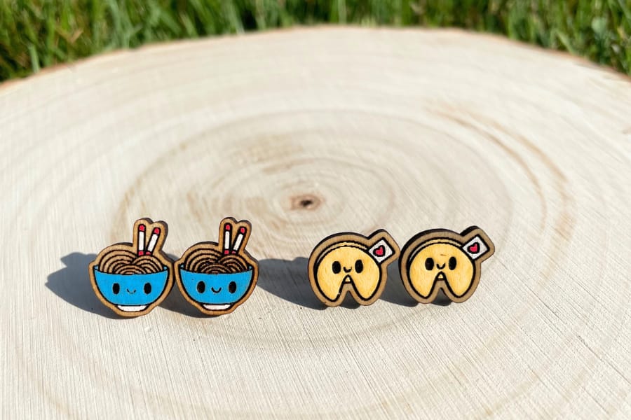 Noodle Bowl and Fortune Cookie Studs - Image 3